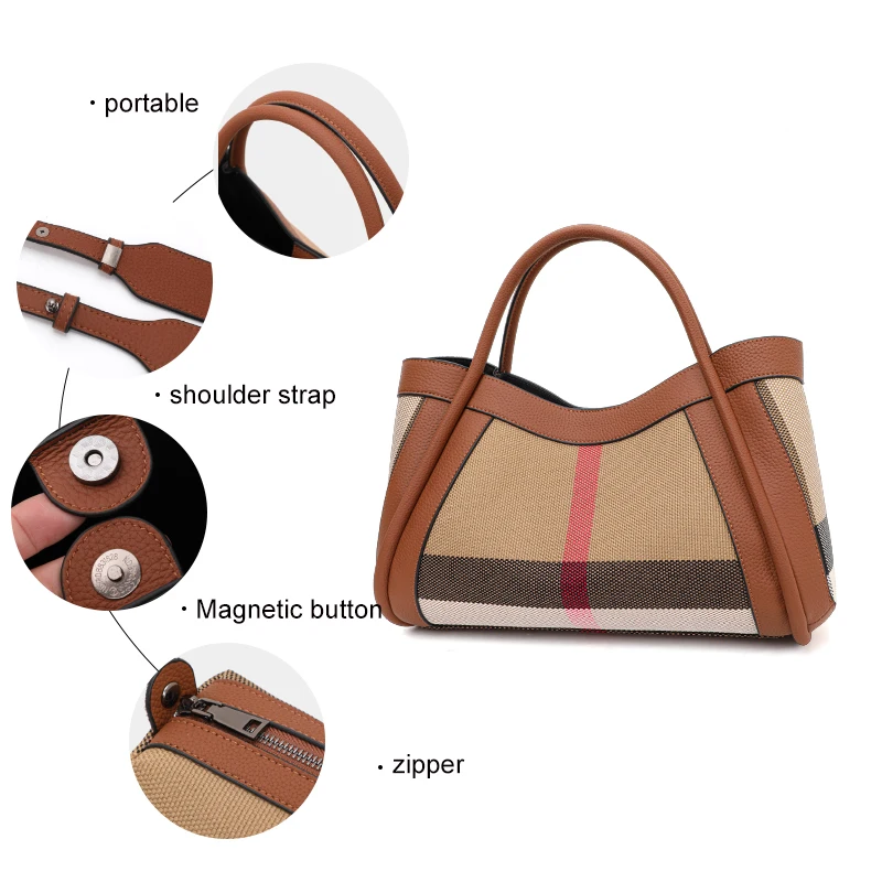 New Retro Plaid Women's Handbag - Image 5
