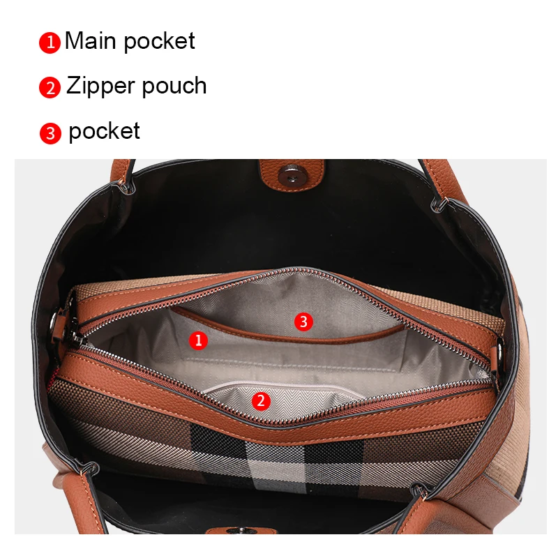 New Retro Plaid Women's Handbag - Image 6