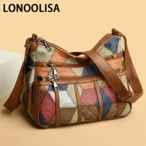 Vintage design of multi-pocket messenger bags for women.