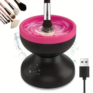 Automatic makeup brush cleaner